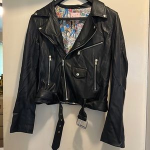 Betty & Veronica by Christian Francis Roth faux vegan Harper motorcycle jacket L